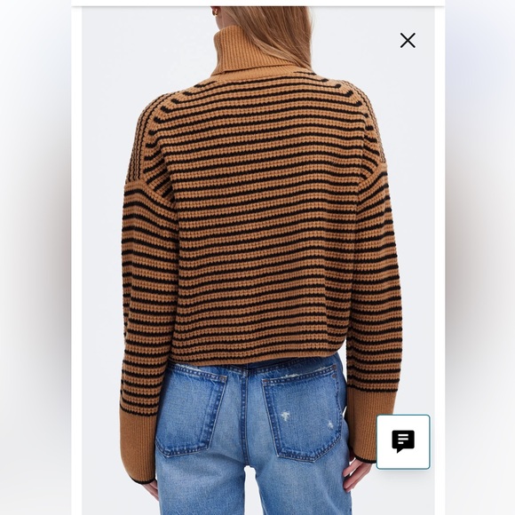 Madewell Brown and Black Striped Turtleneck Sweater - Picture 6 of 7